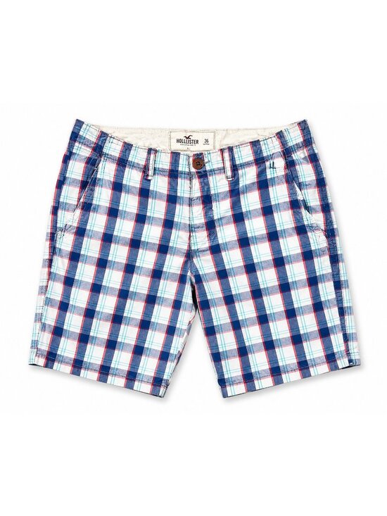 Hollister Other - Hollister Plaid Shorts Mens 36 Blue Red White Casual Flat Front Cotton